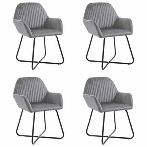 vidaXL Chaises &agrave; manger lot de 4 gris velours