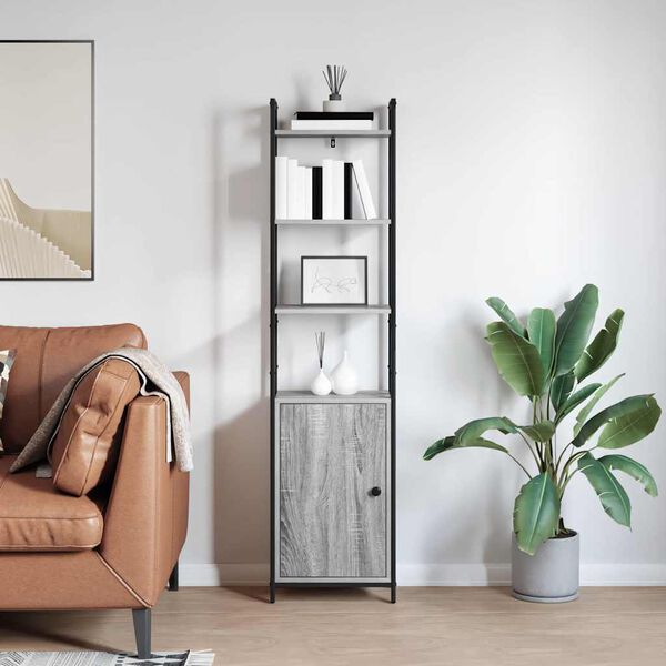 vidaXL Biblioth&egrave;que Gris Sonoma 40 x 24 x 161 cm Bois d'ing&eacute;nierie