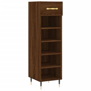 vidaXL Meuble &agrave; chaussures ch&ecirc;ne marron 30x35x105 cm bois d'ing&eacute;nierie