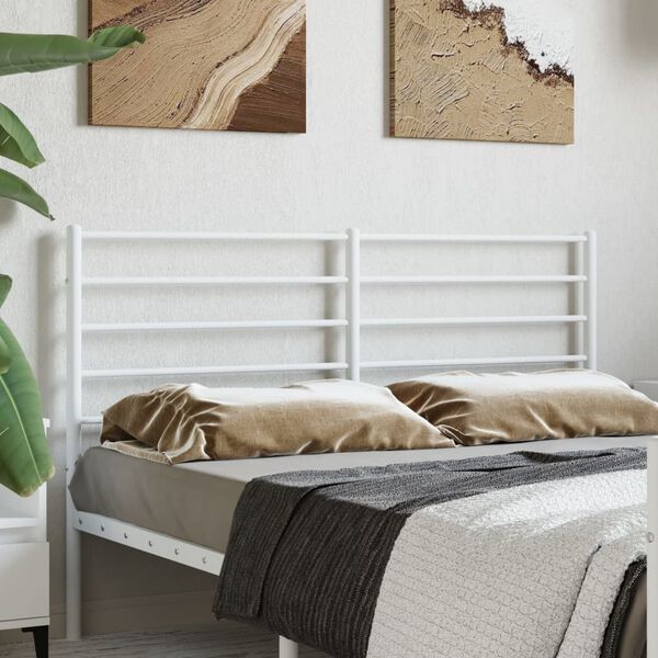 vidaXL T&ecirc;te de lit m&eacute;tal blanc 160 cm