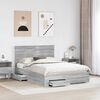 vidaXL Cadre de lit Gris Sonoma 140 x 190 cm Bois d'ing&eacute;nierie
