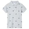 Polo pour enfants m&eacute;lang&eacute; gris 140