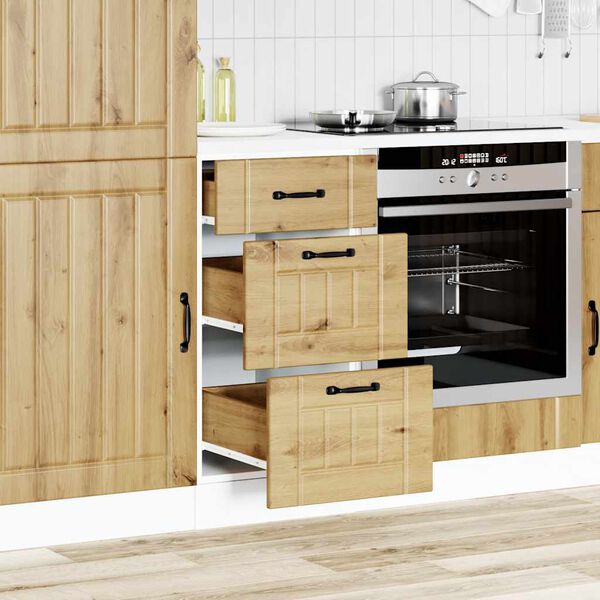 vidaXL Armoire de cuisine Lucca ch&ecirc;ne artisanal bois ing&eacute;nierie