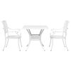 vidaXL Ensemble de tables de jardin 3 pcs Blanc Aluminium coul&eacute;