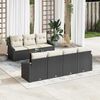 vidaXL Ensemble de canap&eacute; de jardin 8 pcs Noir et Cr&egrave;me polyrotin