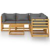 vidaXL Salon de jardin 6 pcs avec coussin Bois d'acacia solide