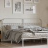 vidaXL T&ecirc;te de lit de remplacement m&eacute;tal blanc 193 cm