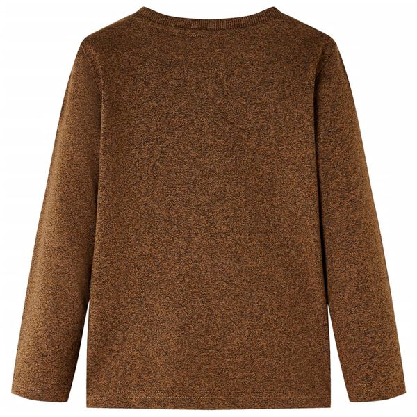 T-shirt enfant &agrave; manches longues m&eacute;lange cognac 128