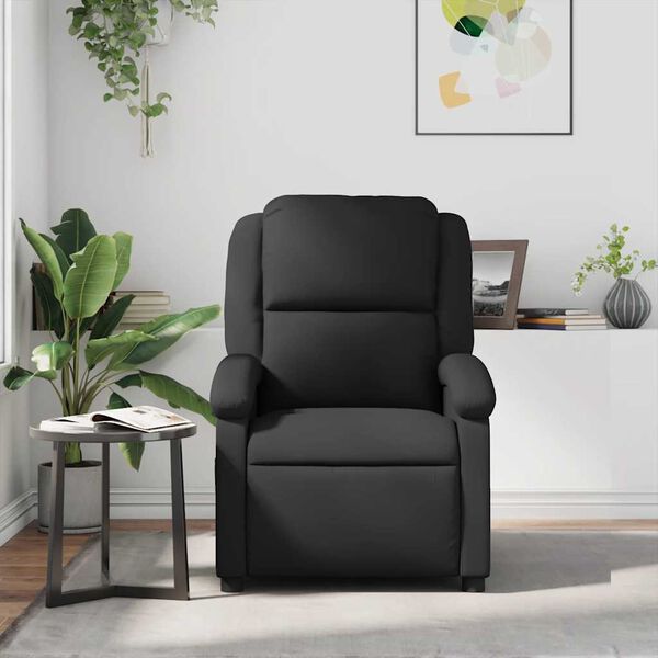 vidaXL Fauteuil de massage inclinable noir cuir véritable