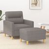 vidaXL Fauteuil avec repose-pied Taupe 60 cm Tissu