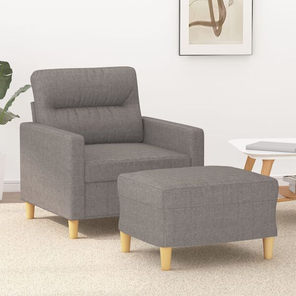 vidaXL Fauteuil avec repose-pied Taupe 60 cm Tissu