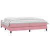 vidaXL Sommier &agrave; lattes de lit avec matelas rose 180x210 cm velours