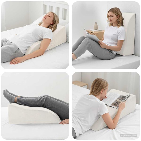 vidaXL Coussin pour les jambes Blanc 68 x 41 x 24 cm Mousse PU