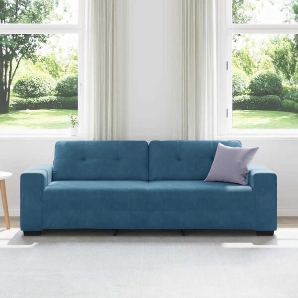 vidaXL | Canap&eacute; en velours bleu | avec coussin Bleu Velours