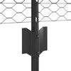 vidaXL Cl&ocirc;ture avec poteau Gris 0,8 x 25 m Acier