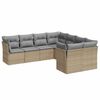 vidaXL Salon de jardin avec coussins 8 pcs beige r&eacute;sine tress&eacute;e
