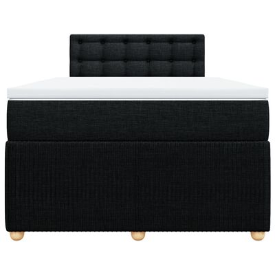 vidaXL Sommier à lattes de lit avec matelas Noir 120x200 cm Tissu