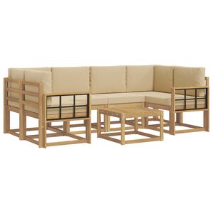 vidaXL Ensemble de canap&eacute;s d'ext&eacute;rieur 7 pc Blanc et Beige