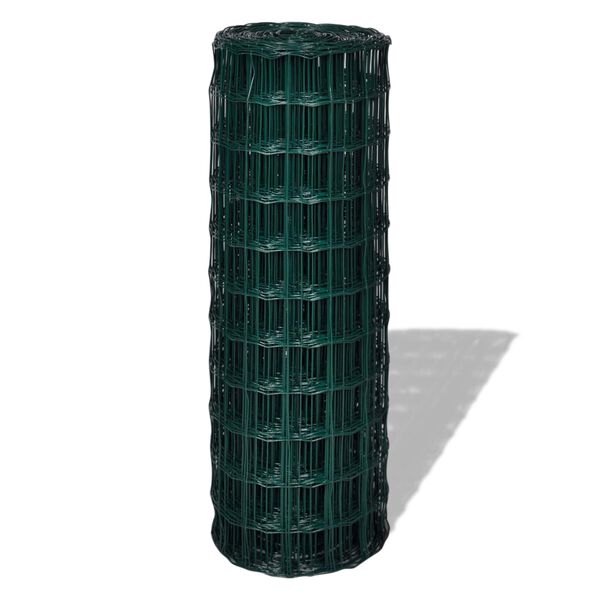 vidaXL Cl&ocirc;ture Euro Vert 1000 x 180 cm Fer rev&ecirc;tu de PVC