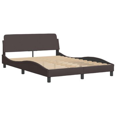 vidaXL Lit avec matelas marron foncé 140x200 cm tissu