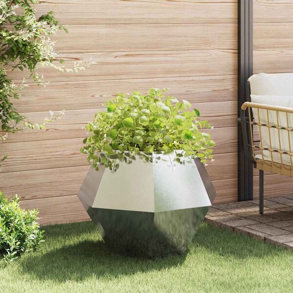 vidaXL Jardini&egrave;re 2 pcs Argent 75 x 75 x 60 cm Acier inoxydable