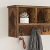 vidaXL Porte-manteau mural avec &eacute;tag&egrave;re Ch&ecirc;ne fum&eacute; 75 x 16 x 26 cm