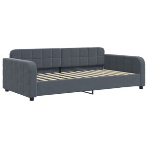 vidaXL Lit de repos sans matelas gris fonc&eacute; 100x200 cm velours
