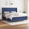 vidaXL Sommier &agrave; lattes de lit avec matelas Bleu 160x200 cm Tissu