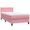 vidaXL Sommier &agrave; lattes de lit avec matelas rose 100x220 cm velours