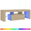 vidaXL Meuble TV avec lumi&egrave;res LED ch&ecirc;ne sonoma 120x35x40 cm