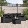 vidaXL Salon de jardin 5 pcs avec coussins noir r&eacute;sine tress&eacute;e