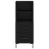 vidaXL Buffet haut Noir 34,5x34x180 cm Bois d'ing&eacute;nierie