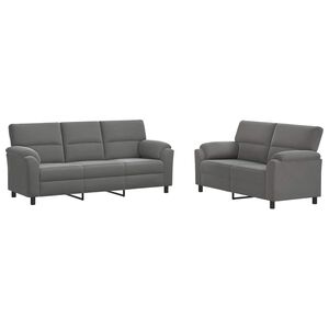 vidaXL Ensemble de Canap&eacute;s 2 pcs Gris fonc&eacute; Velours