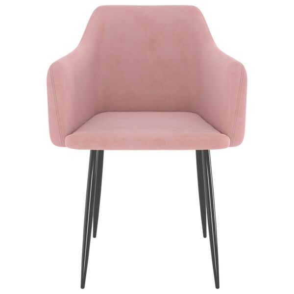 vidaXL Chaises &agrave; manger lot de 2 Rose Velours