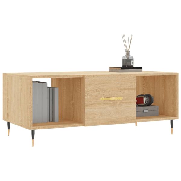 vidaXL Table basse chêne sonoma 102x50x40 cm bois d'ingénierie
