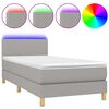 vidaXL Sommier &agrave; lattes de lit avec matelas et LED Gris clair 90x200cm