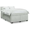 vidaXL Sommier &agrave; lattes de lit et matelas Gris clair 160x200cm Velours