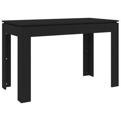 vidaXL Table à manger Noir 120x60x76 cm Bois d'ingénierie