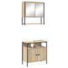 vidaXL Ensemble de mobilier de salle de bain avec &eacute;tag&egrave;re 2 pcs Marron