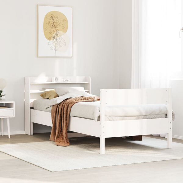 vidaXL Cadre de lit sans matelas blanc 100x200 cm bois de pin massif