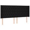 vidaXL T&ecirc;te de lit avec oreilles Noir 203x16x118/128 cm Tissu