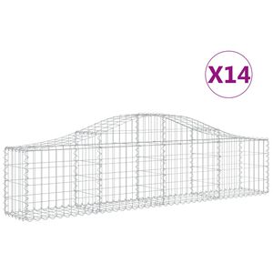 vidaXL Paniers &agrave; gabions arqu&eacute;s 14 pcs 200x30x40/60 cm Fer galvanis&eacute;