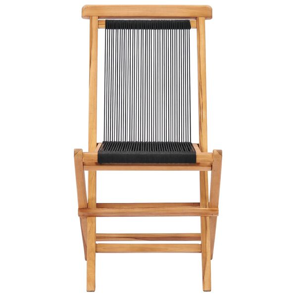 vidaXL Chaises pliables de jardin lot de 2 Bois teck solide et corde