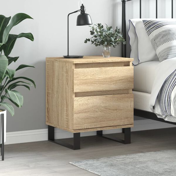 vidaXL Table de chevet ch&ecirc;ne sonoma 40x35x50 cm bois d&rsquo;ing&eacute;nierie