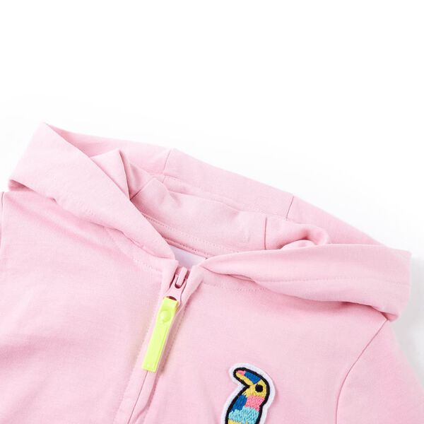 Sweatshirt &agrave; capuche avec fermeture &eacute;clair pour enfants rose vif 92