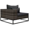 vidaXL Salon de jardin 3 pcs avec coussins R&eacute;sine tress&eacute;e Gris
