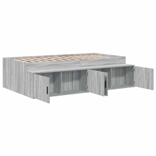 vidaXL Cadre de lit Gris Sonoma 70 x 190 cm Bois d'ing&eacute;nierie