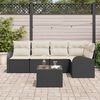 vidaXL Ensemble de canapé de jardin 6 pcs Noir et blanc Poly rotin