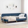 vidaXL Cadre de lit d'angle avec matelas Bleu 100 x 200 cm tissu