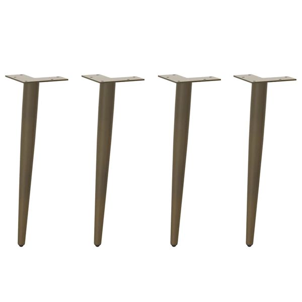 vidaXL Pieds de table basse coniques 4 pi&egrave;ces Acier naturel 30-31 cm Acier